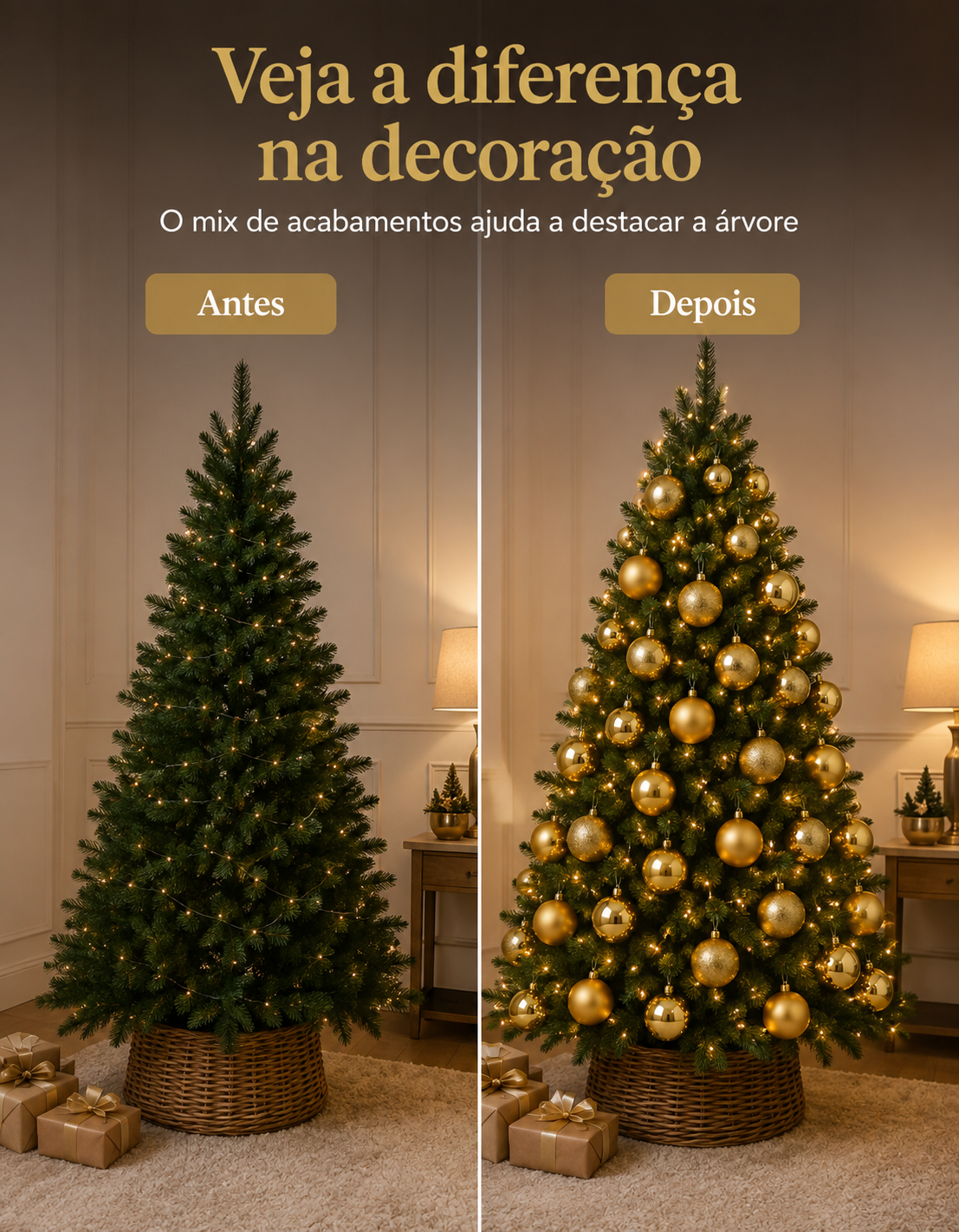 Set of 12 Gold Christmas Ornaments 4cm - Shiny, Matte and Glitter