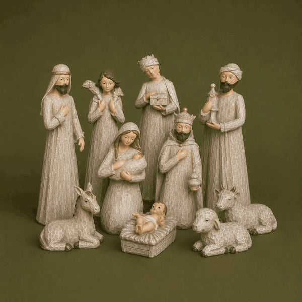 Rustic Resin Nativity Set of 10 12cm (Pre-order 2026)