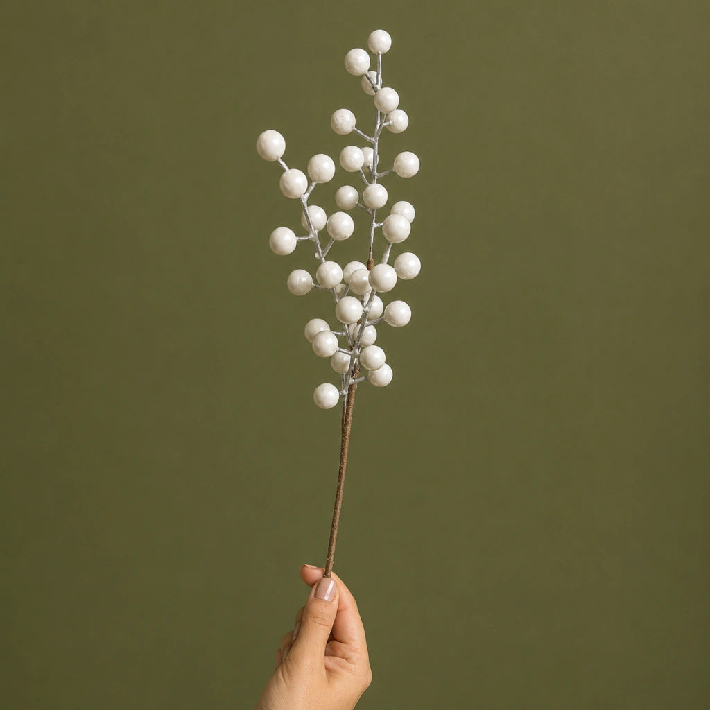 Pearl Berry Christmas Pick - 38 cm (Pre-order 2026)
