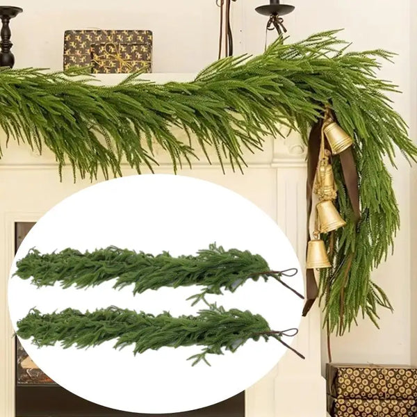 Norfolk Pine Christmas Garland with Lights - Mantel & Staircase