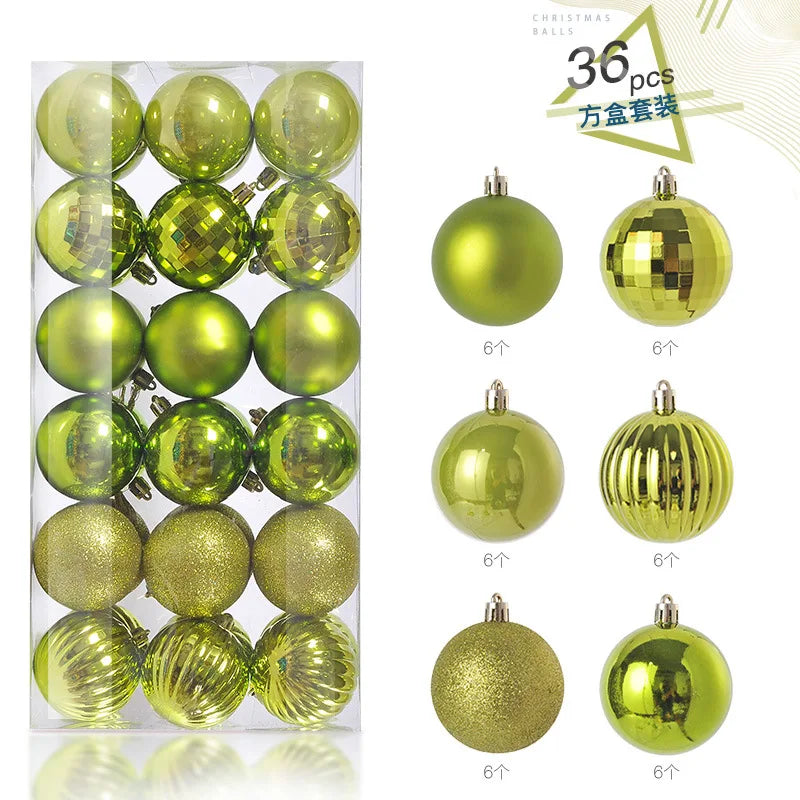 Mini Christmas Ball Ornaments Set - 3 cm, 24 or 36 Pieces