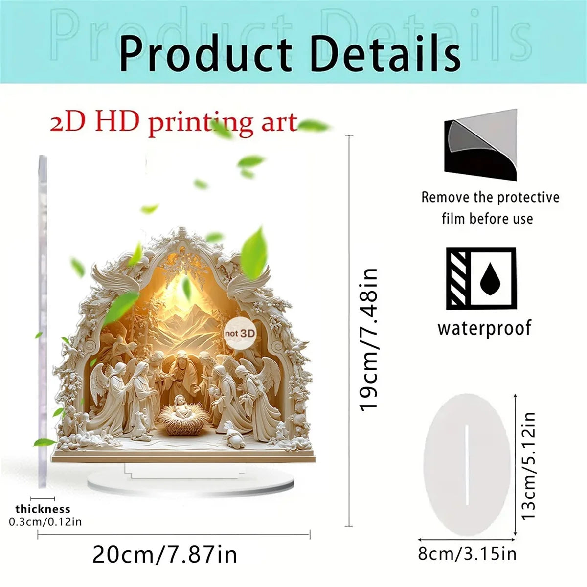 Acrylic Nativity Scene Decoration - Modern Tabletop Display