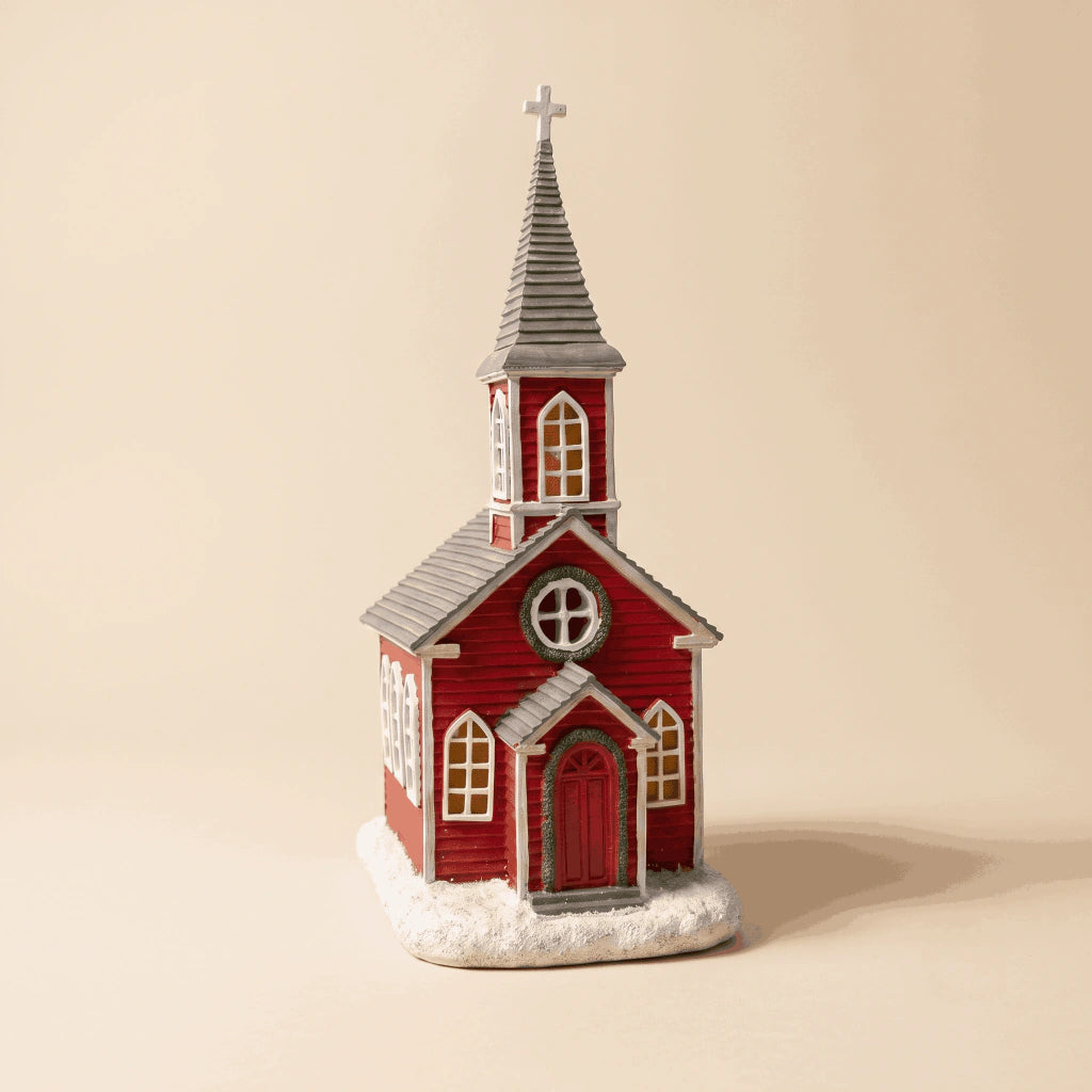 Resin Cabin Church with LED Light