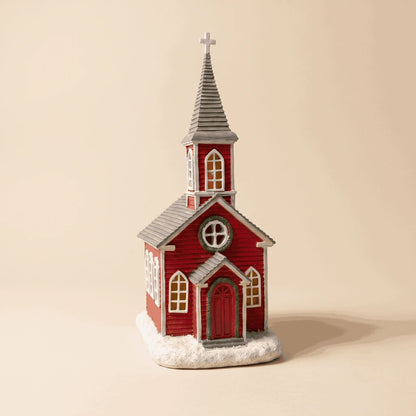 Resin Cabin Church with LED Light