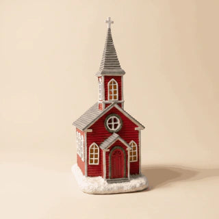 Resin Cabin Church with LED Light