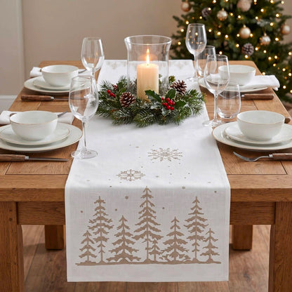 White Christmas Table Runner 173cm