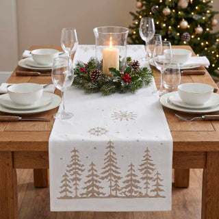 White Christmas Table Runner 173cm