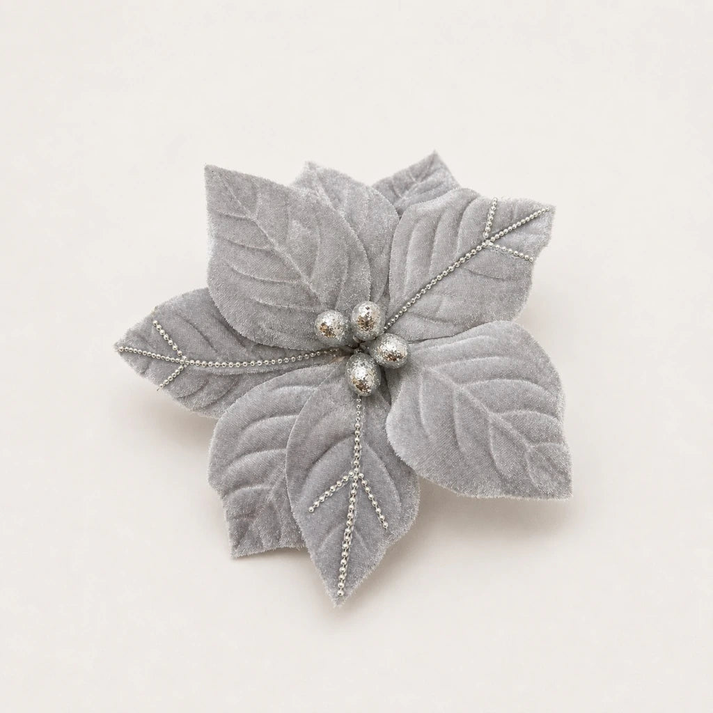 Gray Christmas Flower - 26 cm