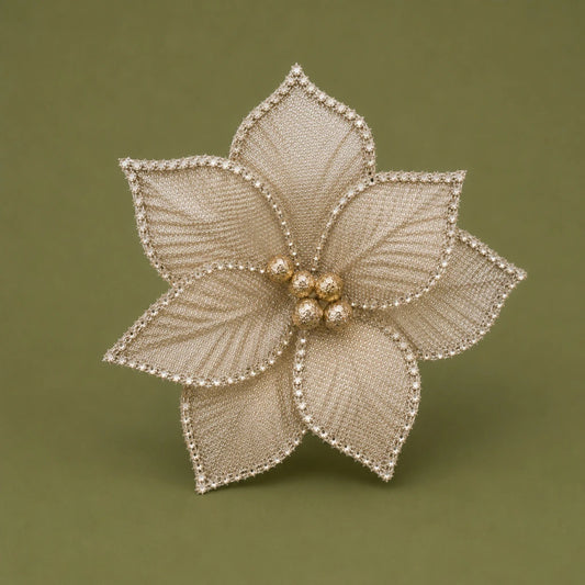Gold Christmas Flower - 24cm