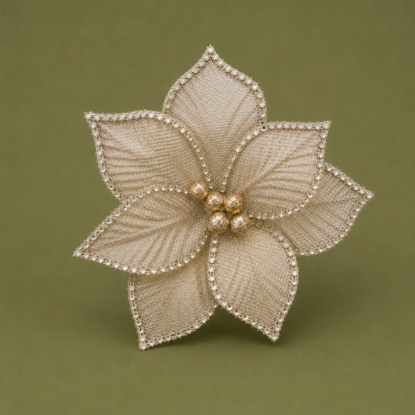 Gold Christmas Flower - 24cm