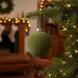 Green Christmas Ball Ornaments 8cm Set of 3
