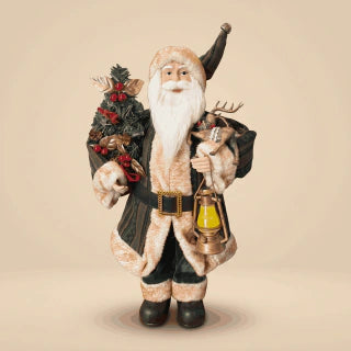 Santa Claus Figure with Jacquard Coat 58 cm