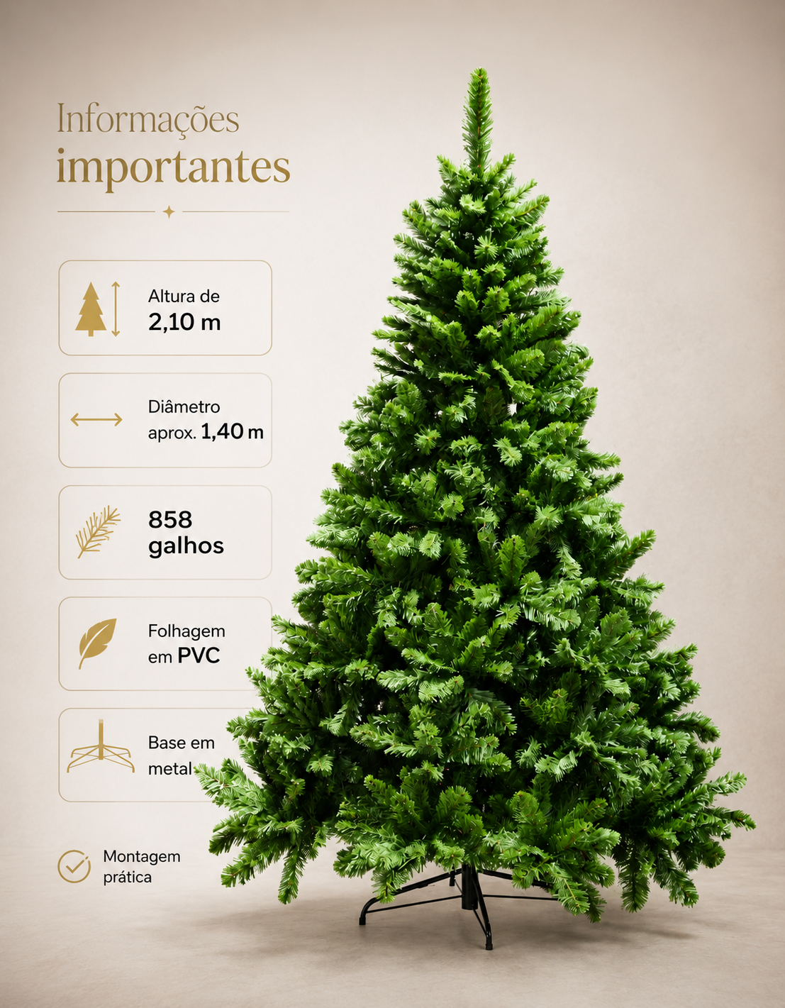 Imperial Traditional Christmas Tree 2.10m 858 Tips Green