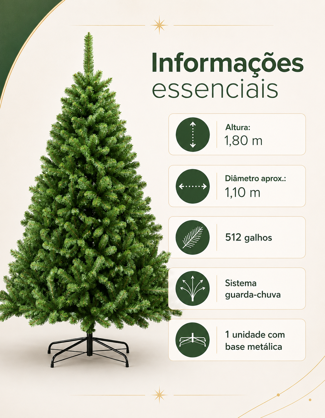 Imperial Traditional Christmas Tree 1.80m 512 Tips Green