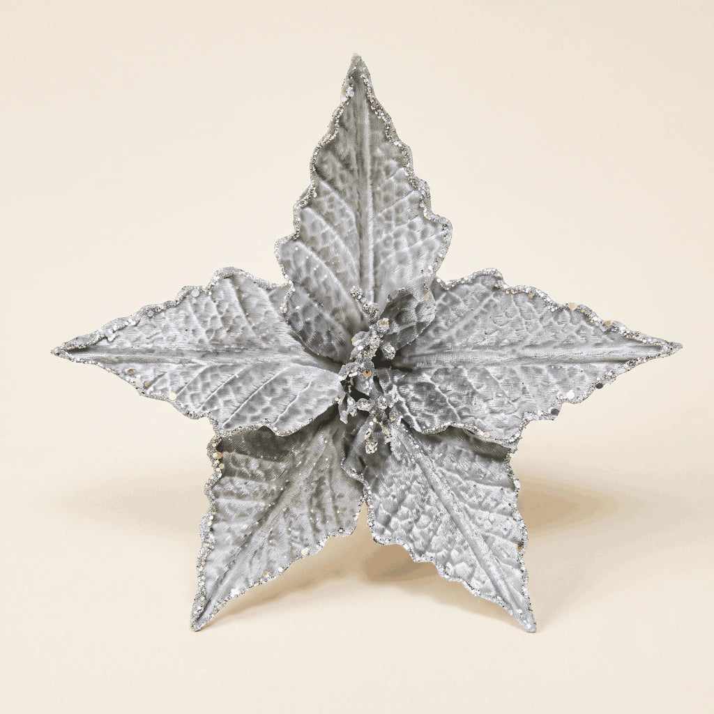 Silver Christmas Flower - 26cm - 5 Petals