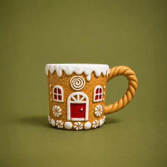 Gingerbread Ceramic Christmas Mug 14cm Beige (Pre-order 2026)