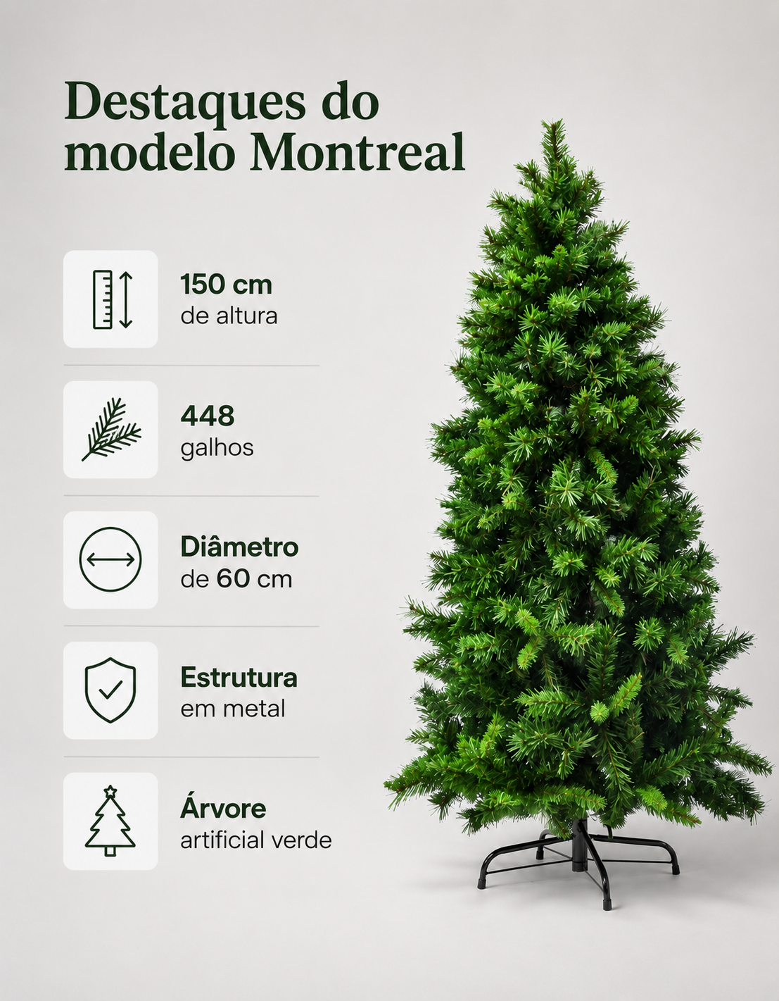 Montreal Traditional Christmas Tree 1.50m 448 Tips Green