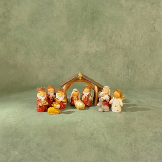 Kids Nativity Set Red - 11 Pieces