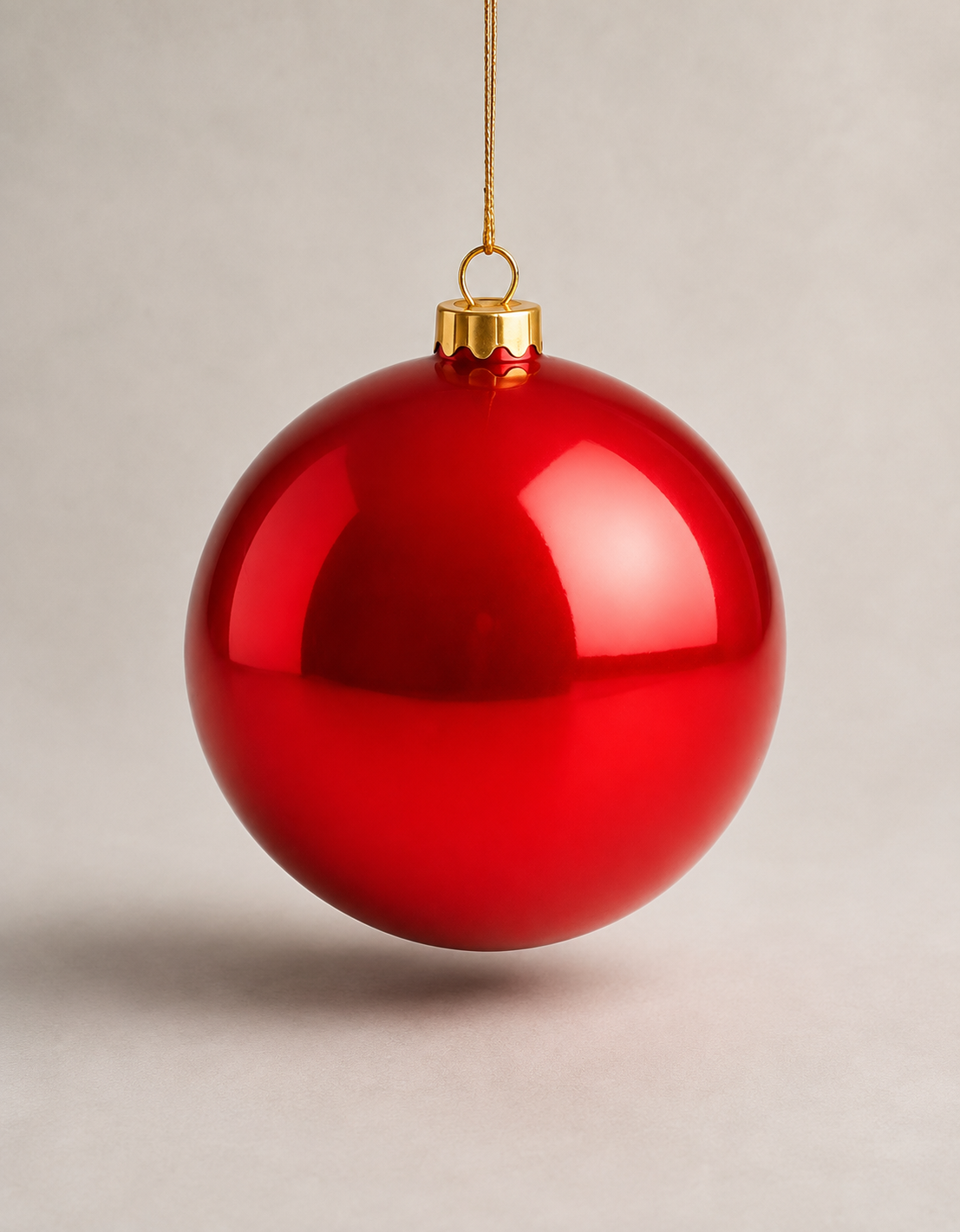 Red Shiny Christmas Ornament 15cm