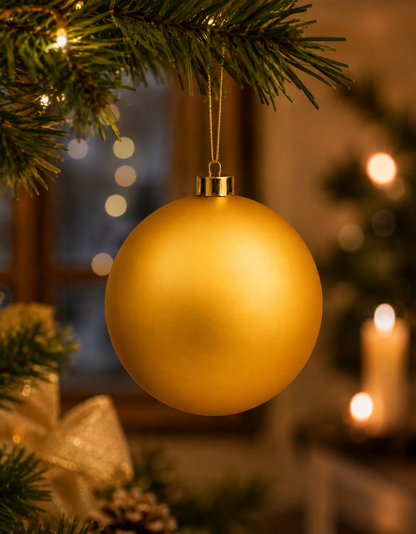 Gold Matte Christmas Ornament 15cm