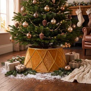 Gold Rigid Christmas Tree Skirt 62cm