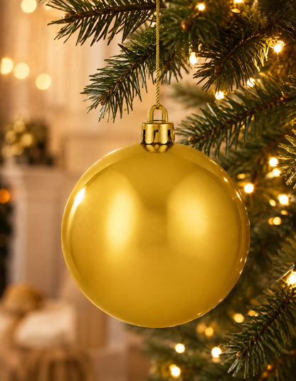 Gold Shiny Christmas Ornament 15cm