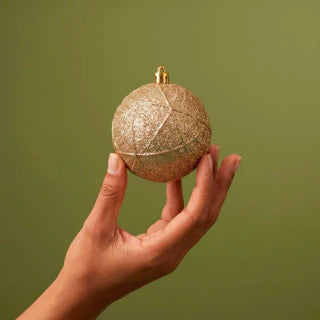 Champagne Christmas Ball Ornaments 8cm Set of 3