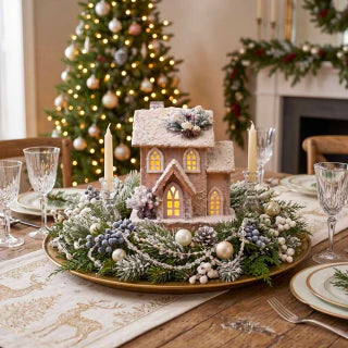 Battery-Operated LED Christmas House 32cm