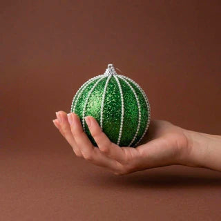 Green Christmas Ball Ornaments 10cm Set of 3