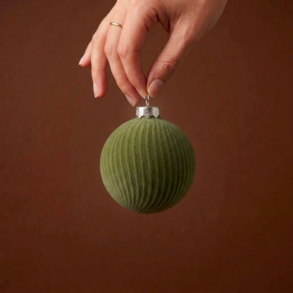Green Christmas Ball Ornaments 8cm Set of 3