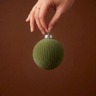 Green Christmas Ball Ornaments 8cm Set of 3