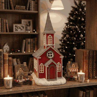 Resin Cabin Church with LED Light