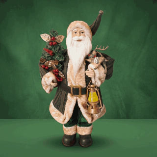 Santa Claus Figure with Jacquard Coat 58 cm