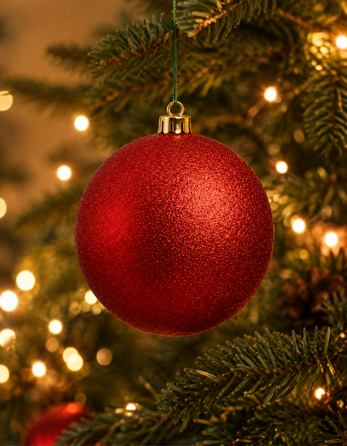 Red Glitter Christmas Ornament 15cm