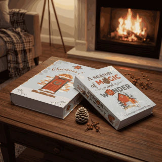 Printed Christmas Decorative Book Boxes - Set of 2