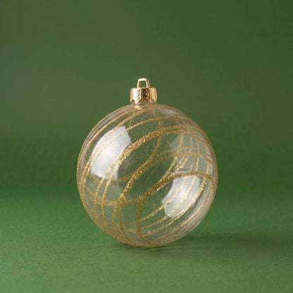 Gold Decorated Christmas Ball Ornaments 8 cm - Set of 3