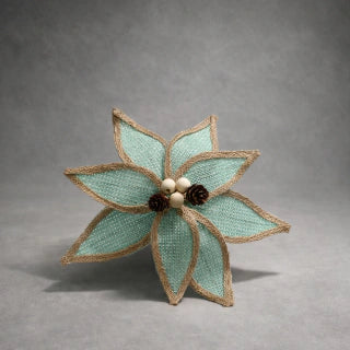 Green Jute Christmas Poinsettia 31 cm