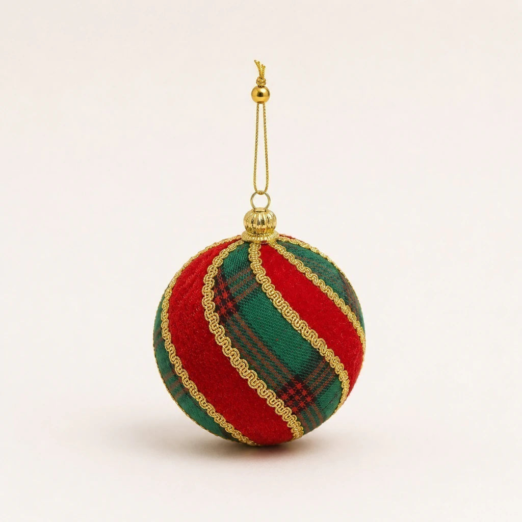 Red Velvet Christmas Ball Ornaments 10 cm - Set of 3 (Pre-order 2026)