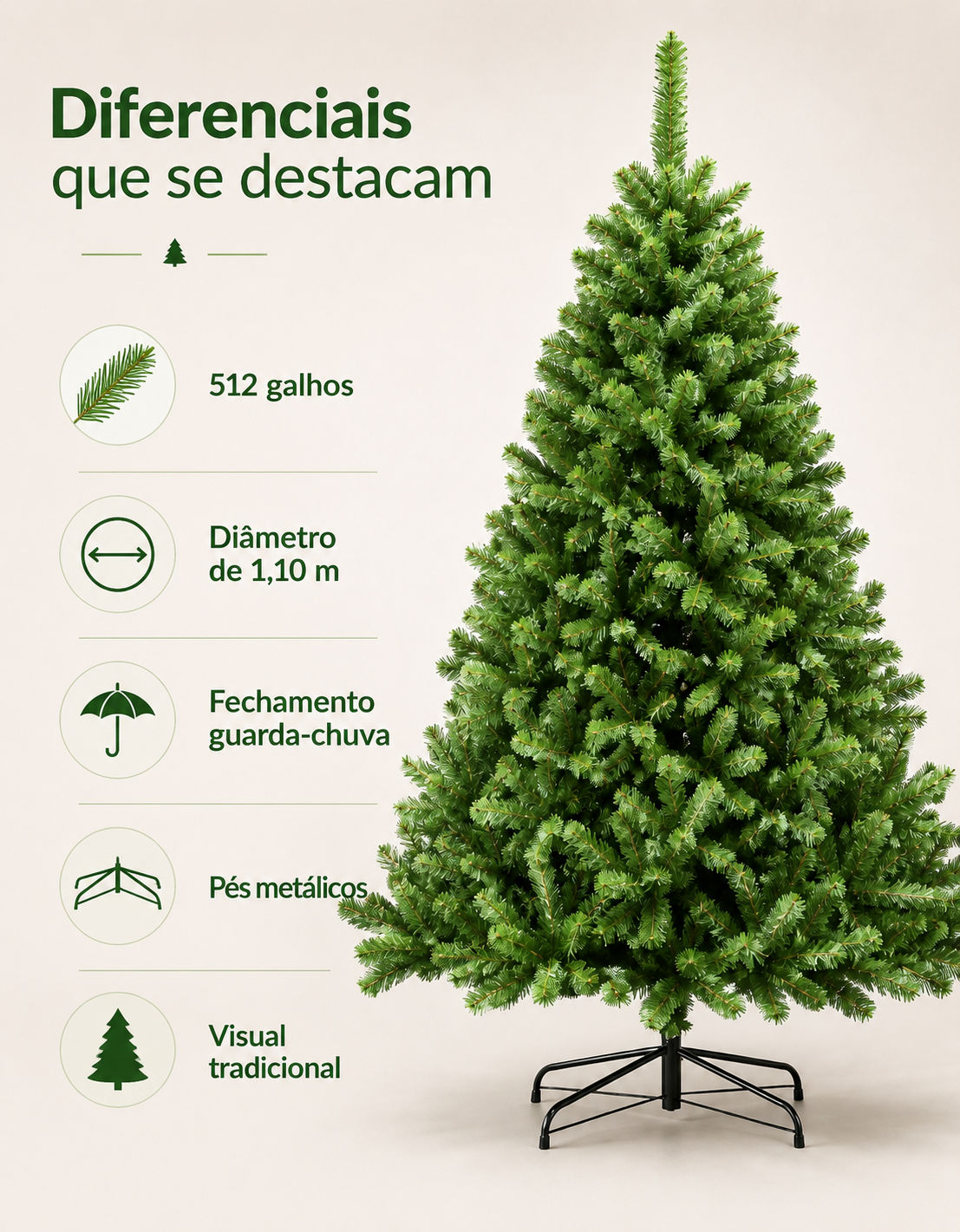 Imperial Traditional Christmas Tree 1.80m 512 Tips Green