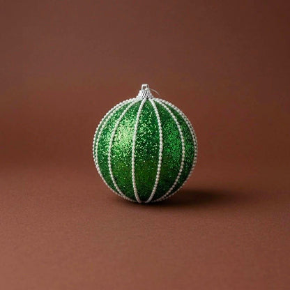 Green Christmas Ball Ornaments 10cm Set of 3