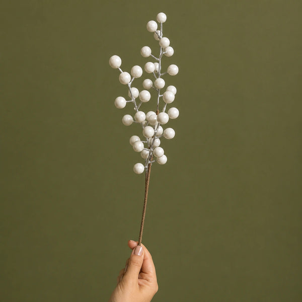 Pearl Berry Christmas Pick - 38 cm (Pre-order 2026)