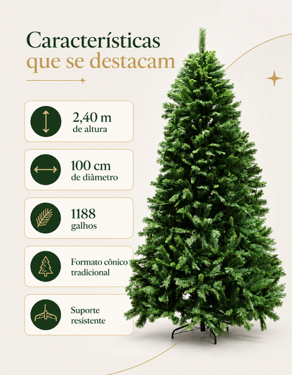 Montreal Traditional Christmas Tree 2.40m 1188 Tips Green