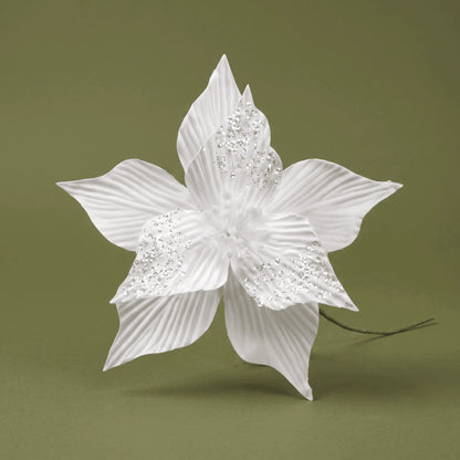 White Christmas Flower - 24cm - 15cm Stem