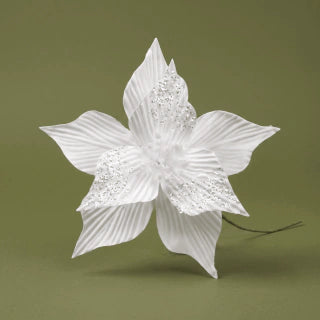 White Christmas Flower - 24cm - 15cm Stem