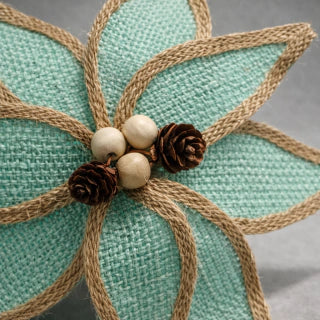 Green Jute Christmas Poinsettia 31 cm