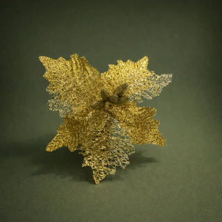 Gold Christmas Poinsettia 15cm