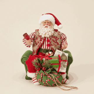 Luxury Santa Claus Sitting on Sofa 28 cm