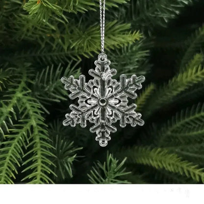 Sparkling Snowflake Hanging Ornaments - Set of 10