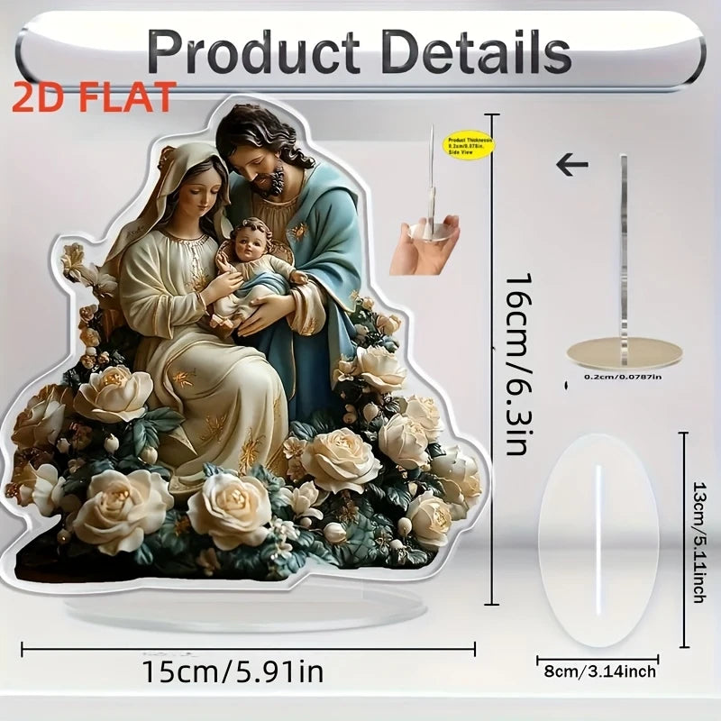 Acrylic Nativity Scene Decoration - Modern Tabletop Display