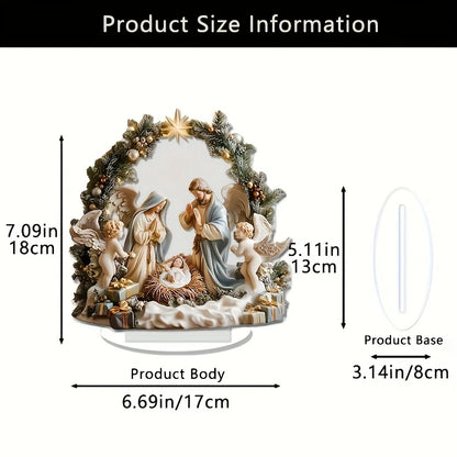 Acrylic Nativity Scene Decoration - Modern Tabletop Display